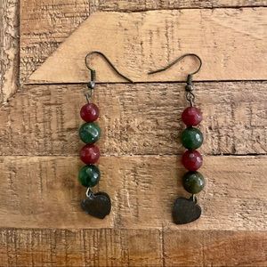 Brass and beads earrings